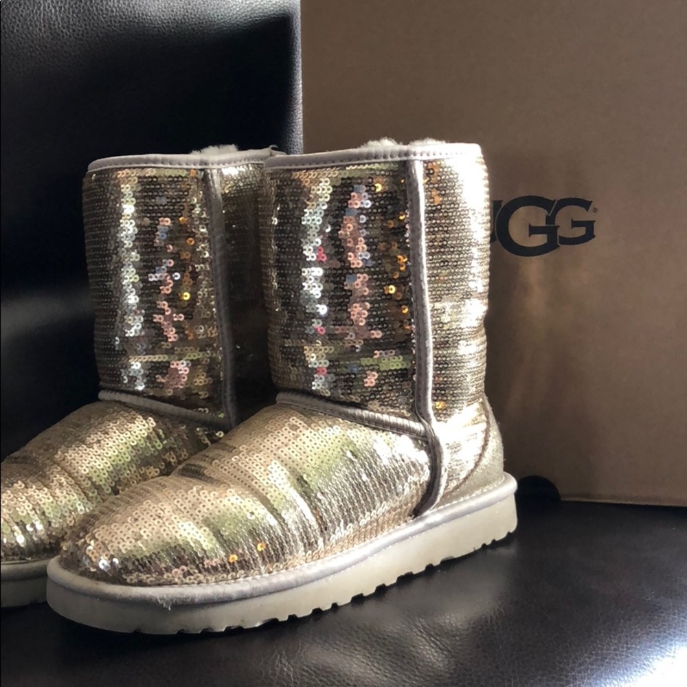 UGG Silver Sparkly Boots